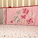 Brandream Butterfly Floral Crib Set Shabby Baby Bedding Pink Crib Bedding Set for Girls With Bumpers,Ideal Baby Shower Gift,7piece