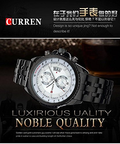 Curren 8082 Hombres Moda Casual Vestido Reloj Fecha exhibición de Acero Inoxidable Relojes Negocios - Imagen 7