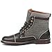 Polar Fox MPX-808566 Men's Brown Tweed Lace Up Cap Toe Dress Fashion Ankle Boots