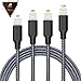 iPhone charger,FAMMU lightning cable, 4Pack 3FT 6FT 6FT 10FT iphone cord for iPhone X/8/7/7 Plus/6s/6s Plus/6/6 Plus/SE/5s/5c/5,iPad/iPod (Black Gery)
