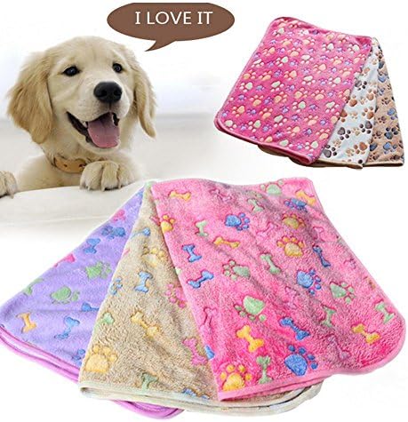 Ypres SU Puppy Blanket Pet Cushion Small Dog Cat Bed Soft Warm Sleep Mat, Pet Dog Cat Puppy Kitten Soft Blanket Doggy Warm Bed Mat （different sizes and colors can be selected） (76x53CM, Brown bones)