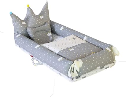 Panier Poupee Berceau Mignon Couronne Conception Portable Bebe Snuggle Nid Bassinet Pour Lit Coton Coton Pour Chambre Voyage Voyage Infant Transporteur Sommeil Panier Nouveau Ne Nacelle Nursery Lit Av Amazon Fr Cuisine Maison