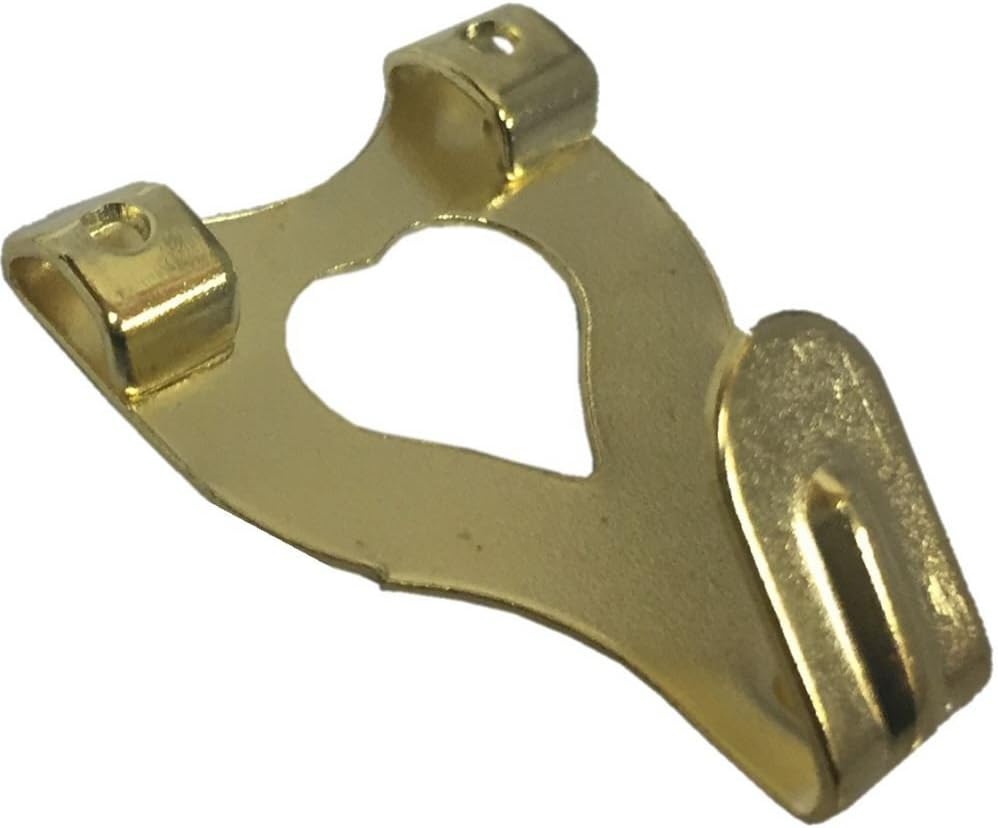 Securit Brass Plated Double Picture Hanging Hook 10 Pack with Fixings