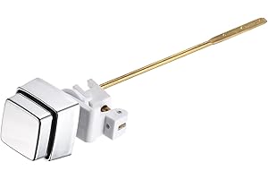 uxcell Toilet Flush Lever Handle, Push Button Toilet Tank Handle Replacement Universal Side Mount Toilet Trip Lever, Brass Le