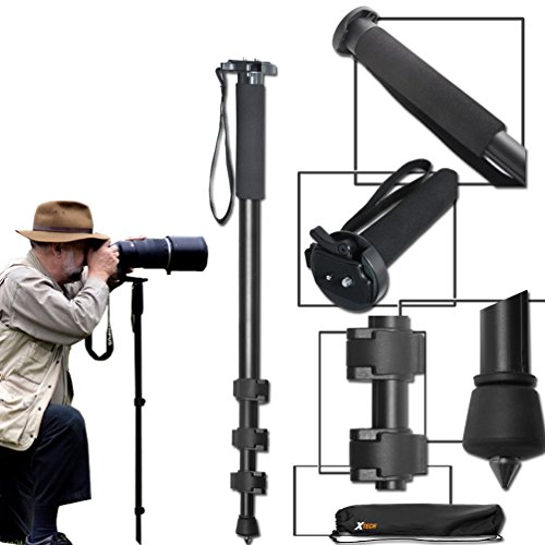 Durable Pro Grade 75 inch Tripod + 72 inch Pro Monopod W/ Convenient Backpack style Carrying Case for Nikon D500, D7200, D7100, D750, D5300, D5200, D5100, D3300, D3200, D3100 D810A, D810, D800, D610, D600, D4S, D3s, D3x DSLR Cameras
