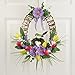 Pre-Lit LED Lighted Spring Floral Wreath with Bird Nest, Multi-Colored