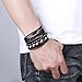 FUNRUN JEWELRY 12Pcs Leather Bracelets Set for Men Women Wood Bead Bracelets 7-8.5inches Adjustable (A: 12PCS Style1)