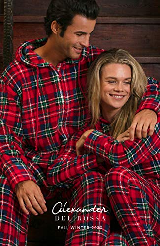 Alexander Del Rossa Men s Warm Fleece One Piece Footed Pajamas Adult 
