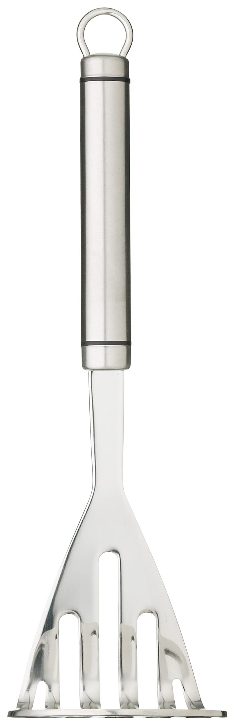 KitchenCraft Oval Handled Professional Stainless Steel Masher, Kitchen Utensil Ideal for Mashing Root Vegetables and Avocados, Dishwasher Safe, 26cm