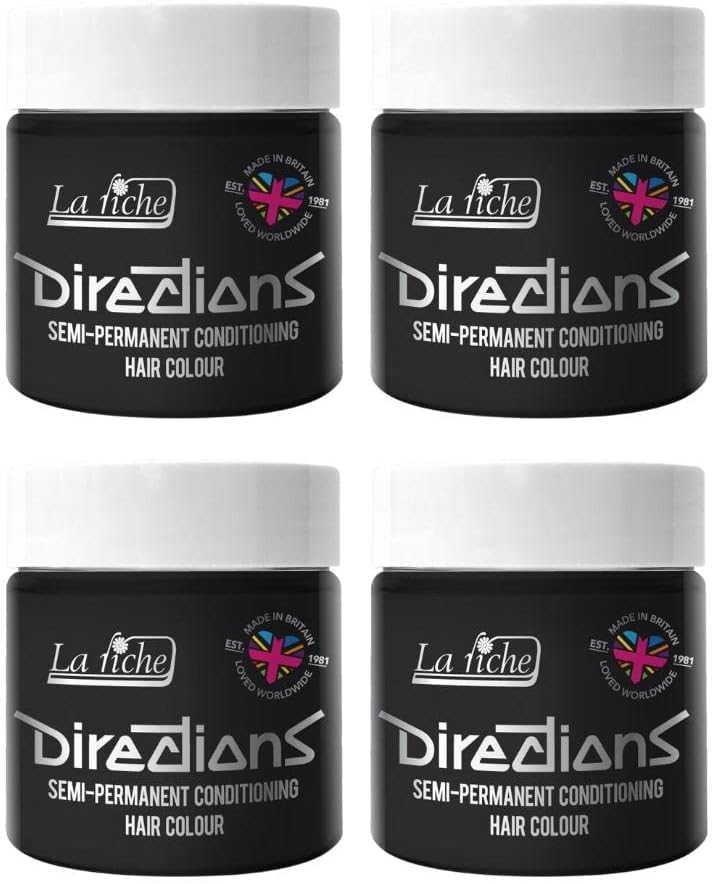 La Riche Directions Ebony Semi-Permanent Hair Colour 4x100ml Tubes