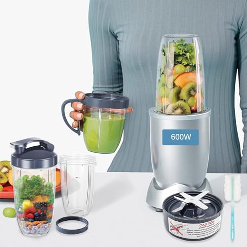 17 Piezas Repuesto para Nutribullet, con Aspas Nutribullet Original, 32oz 24oz 18oz Vaso Nutribullet Original y Junta de Goma, Tapón Sellador, Compatibles con Licuadora Nutribullet Original 600W/900W