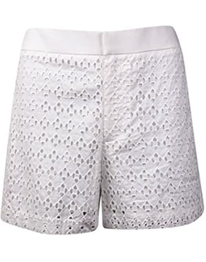 Calvin Klein Women's Eyelet Cotton Shorts (8, Soft White)