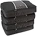 AmazonBasics 4-Piece Packing Cube Set - Large, Black and Gray