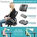 ComfySure 3 Piece Seat Cushion Set – Back Lumbar Support, Tailbone Coccyx Orthopedic Pain Relief, 2 Padded Armrest Covers – Memory Foam, Removable Plush Covers – Fits Most Office Computer Chairs