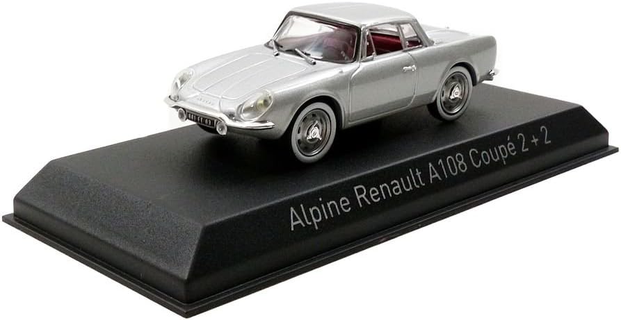 Norev- Alpine Renault A 108 Coupe 1961 Miniature vehicle, 517821, Silver, Scale 1:43, Echelle 1/43