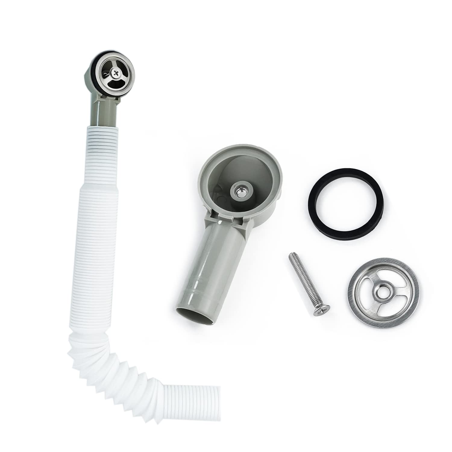 Qrity 1 Piece Overflow Pipes, Overflow Tube for Sink Extendible, Round Interface(Size: 41x41mm) Tube Length 250mm, Dia 26mm (Inner Dia: 21mm) — image 1