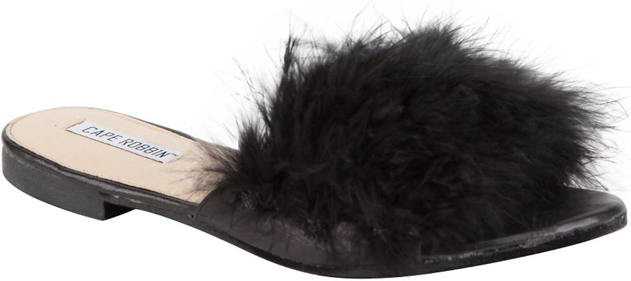 sandals with fur