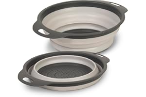 Glad Collapsible Colander Strainer - 2L | Small Pasta Drainer for Kitchen, Vegetables, and Fruit | Round Plastic Foldable Dra