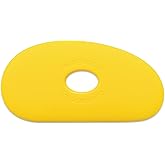 Mudtools Shape 1 Polymer Rib, Yellow Soft - Kidney Pottery Tool | Fits nicely in the hand; useful for sculpting, handbuilding and throwing clay; made in the USA; color code Y1