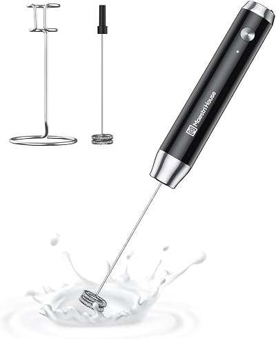 Maestri House Rechargeable Milk Frother with Stand USB-C 1200mAh 8000RPM