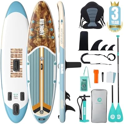 Stand up Paddling Board mit Sitz und Allem Zubehör, 320cm Paddleboard für Aller Fähigkeitsniveaus, SUP Board 200kg Tragkraft für 2 Personen, Standup Paddle Board for Adults