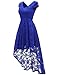 AONOUR Women's Floral Lace Formal Dress Cap Sleeve Hi-Lo Cocktail Party Swing Dress
