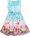 Sunny Fashion FY77 Girls Dress Blooming Rose Garden Flower Print Sleeveless Blue 12