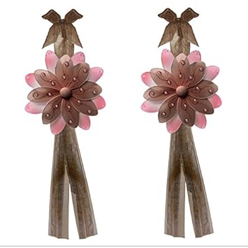 Amazon Com Flower Curtain Tiebacks Brown Pink Two Tone Nylon