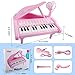 M SANMERSEN Piano Keyboard Toys for Kids, Birthday Gift 1 2 3 4 Year Old Girls 24 Key Piano Music Learning Keyboard Toys with Microphone Pink