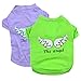 haoricu Pet Clothes, Summer The Angel Vest Cotton Pet Clothing Pet Costume Small Dog Cat Apparel Sleeveless T Shirt (Purple, S)