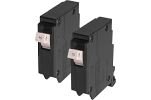 SEKELO 15 Amp 1-Pole Circuit Breaker, Type 3/4-Inch Plug-On Molded Case Circuit Breaker, 120/240V, Thermal Magnetic, 10-Yr Warranty(2Pcs)