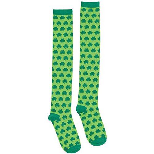 AMSCAN 393272 Shamrock Knee high socks One Size Green