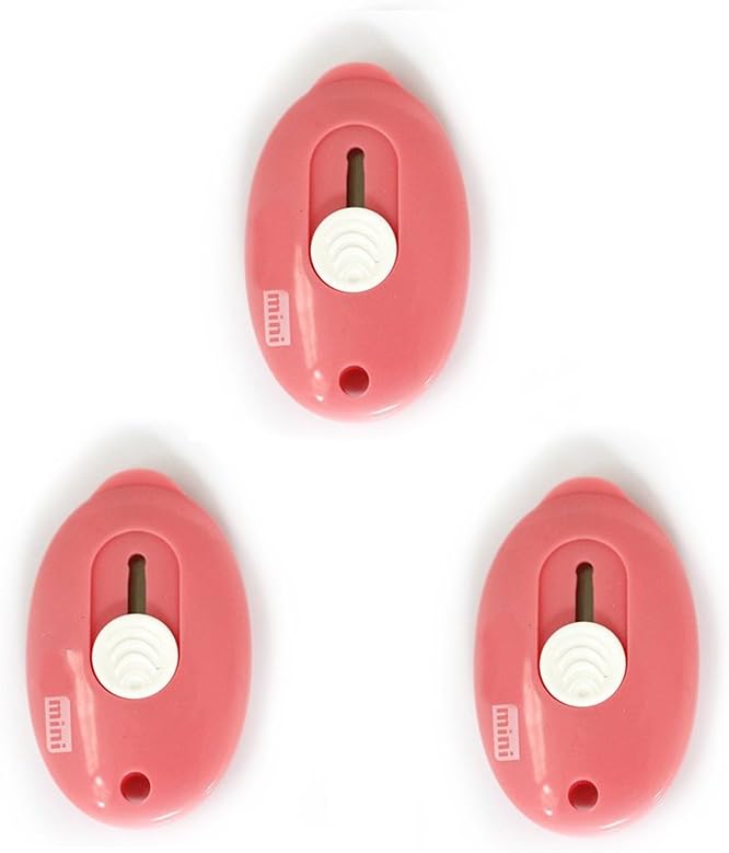 Box Cutters Box Opener Safety Knife Egg Shape Mini Cutter Paper Knife Knife Safety Box Cutters Parcel Letter Opener 3 Pack Pink