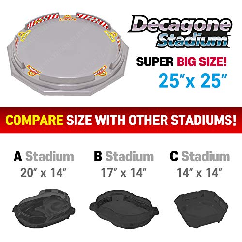 TOYMECA Decagon Battling Tops Stadium Large Size 25" Big Arena for 46