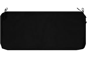 IN4 Care Patio Bench Cushion Covers for Outdoor Furniture with Ties, Water Resistant Loveseat/Settee Cushion Slipcover 45x18x3 Inch for Swing Porch Garden (Replacement Cover Only)-Black