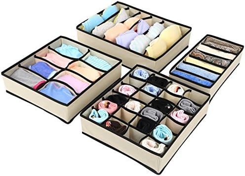 IUHOME Foldable Drawer Dividers, Storage, Set of 4