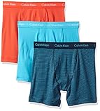 Calvin Klein Men's Underwear Cotton Stretch Multipack Boxer Briefs, Vibration/Intuition-Athenian Stripe/Athenian Blue, Medium