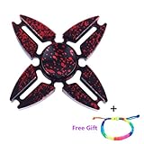 MNtech New Cool Four Spinner Fidget Aluminum Finger Stress Hand Desk Toy EDC ADHD Autism (Red)
