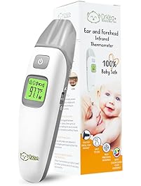 Baby Thermometer - Forehead and Ear Thermometer for Fever by DrKea - Accurate Dual Mode Professional Medical Body Fever Thermometers for Baby, Kid and Adult | CE and FDA Approved Clinical Thermometer