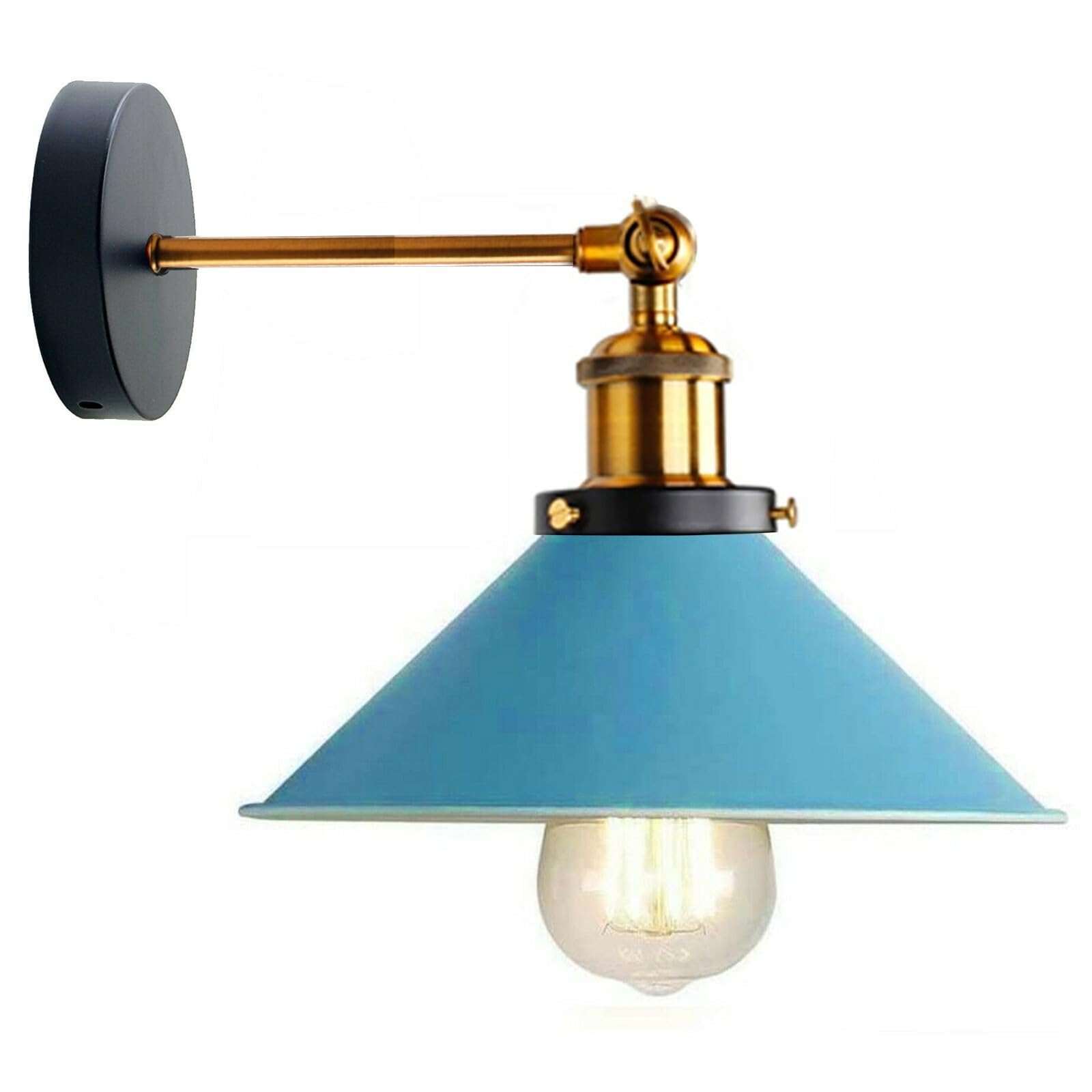 LEDSone Vintage 180° Adjustable Swing Arm Wall Light, E27 Industrial Metal Wall Lamp, Indoor Wall Sconce for Bedroom, Living Room, Kitchen, Hallway