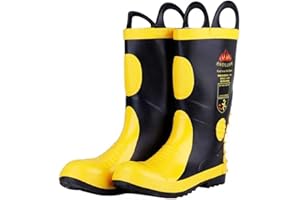 lmprock Inflaming Retarding Rubber Firefighter Safety Shoes Steel Toe Anti Puncture Waterproof Anti Heat Work Boots