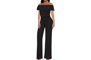 Hybrid & Company Women High Waist Wide Leg Pants Jumpsuit Romper