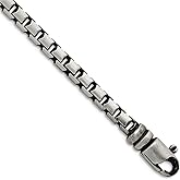 JewelryWeb 925 Sterling Silver Oxidized and Satin 5.0mm Box Chain Necklace 18 Inch Chain Necklace for Women and Men