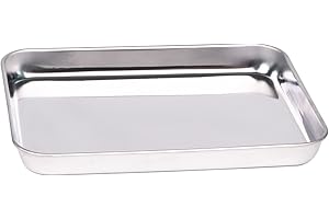 WEZVIX Baking Sheet Stainless Steel Baking Tray Cookie Sheet Oven Pan Rectangle Size 9 x 7 x 1 inch, Non Toxic & Healthy, Rus