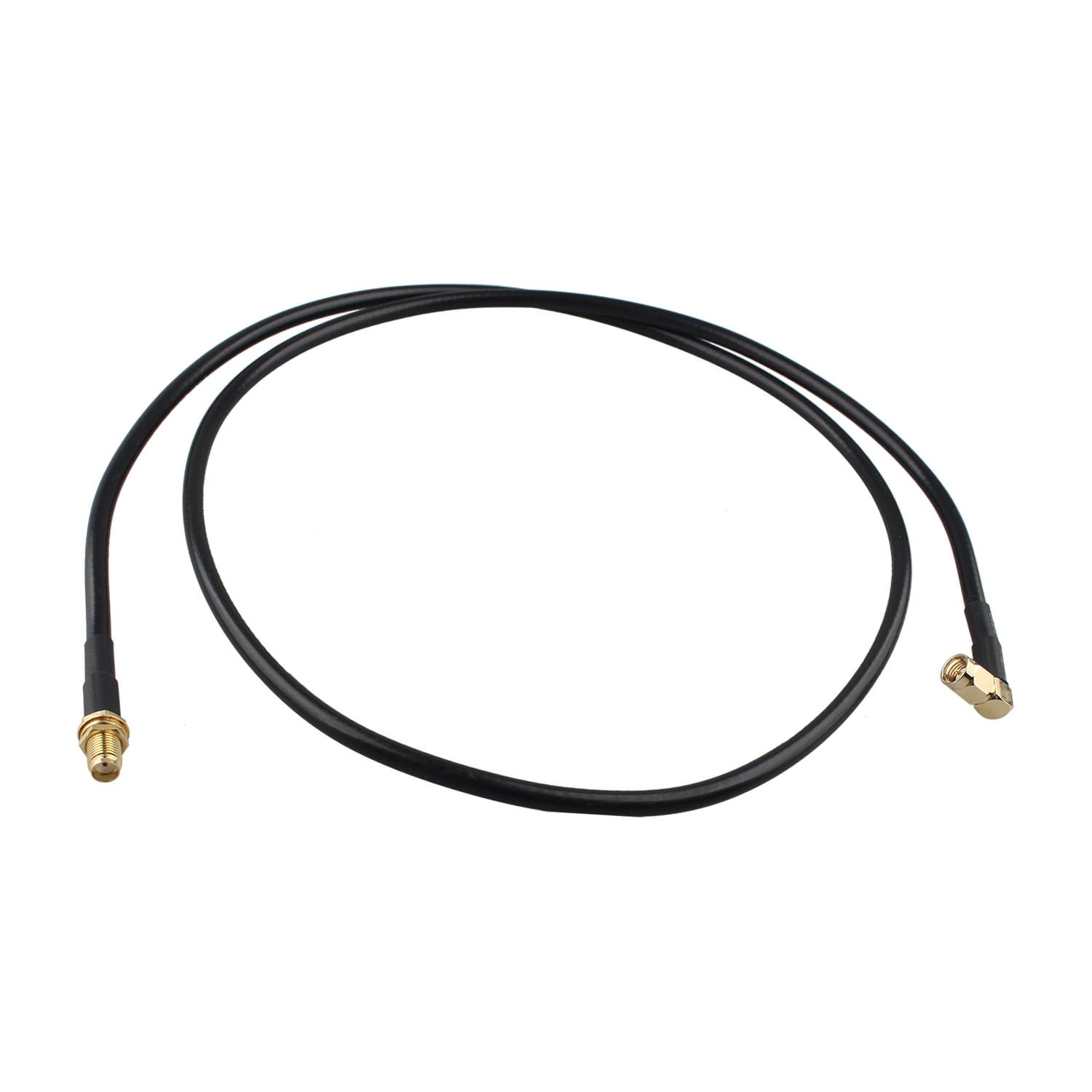 Futheda SMA Male Right Angle to Female Adapter Aerial Antenna Extension Cable RG58 Coaxial Cable 1m/3.3feet for Ham Radio Kenwood BaoFeng Wouxun Icom Yaesu Vertex Standard Horizon Marine VHF Radio