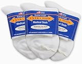 Extra-Wide Medical (Diabetic) Quarter Socks for Men and Women (6-11 (Women), White)
