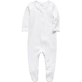 O2 BABY Baby Boys Girls Organic Cotton Zip-Front Sleeper Pajamas, Footed Sleep 'n Play