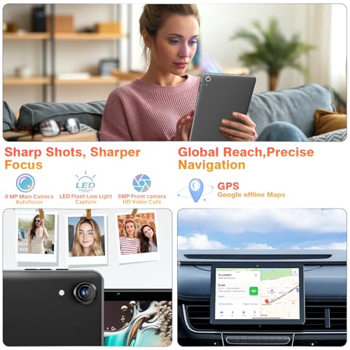 Tablette Android Tablet 10 Inch, Android 15 Tablet 18GB RAM 128GB(1TB Expandable), T30 Octa-Core CPU, Widevine L1, 6000mAh,Gaming Tablets for Adults, Dual Camera (5MP+8MP), WiFi 5, GPS, GMS, Gemini AI