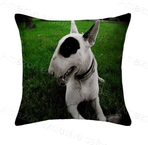 Bull Terrier Throw Pillow Case Décor Pillow Cushion Covers Square 18x18 Inch (Twin Sides)