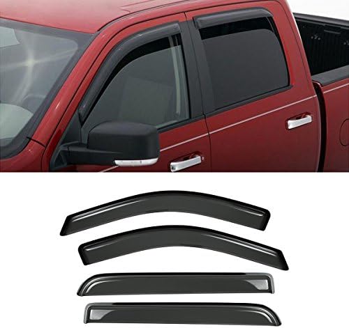 Gevog 4pcs Side Window Deflectors Window Visors for Ford F-150 Crew (SuperCrew) Cab Sun/Rain Guard Vent Visor